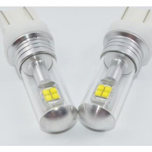2pcs Super Bright 3000lm T20 W21/5W 7443 LED car turn signal brake light fog lamp car daytime running light 12V-24V white