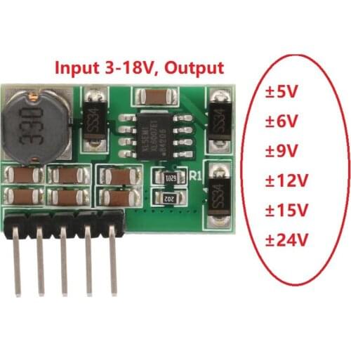 +- 5V 6V 9V 12V 15V 24V Positive & Negative Dual Output Power Supply DC DC Step-up Boost Converter Module