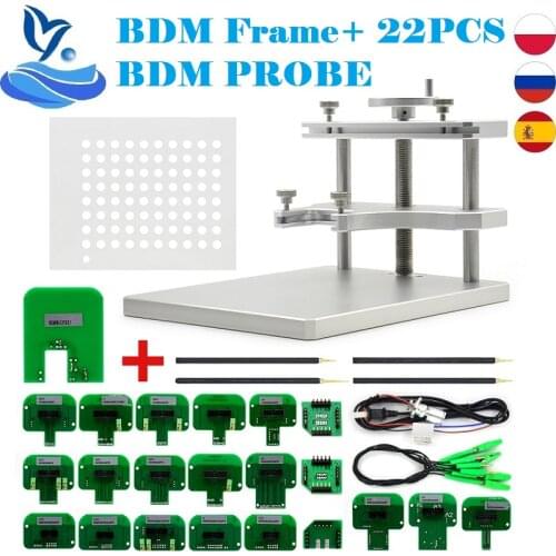Stainless BDM Frame Aluminium BDM FRAME for Fgtech ECU Chip Tuning 22PCS BDM Adapters