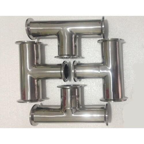 Free shipping 1.5'' 25mm Sanitary Tri Clamp 3 Way Tee 304 Stainless Steel Sanitary Ferrule Tee Connector Pipe Fitting 1.5" Tri