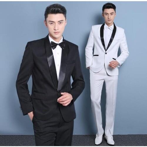 Black white fashion men suits designs masculino homme stage costumes singers men blazer dance clothes jacket star style dress