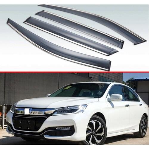 For Honda Accord 9 2013 2014 2015 2016 2017 Plastic Exterior Visor Vent Shades Window Sun Rain Guard Deflector 4pcs