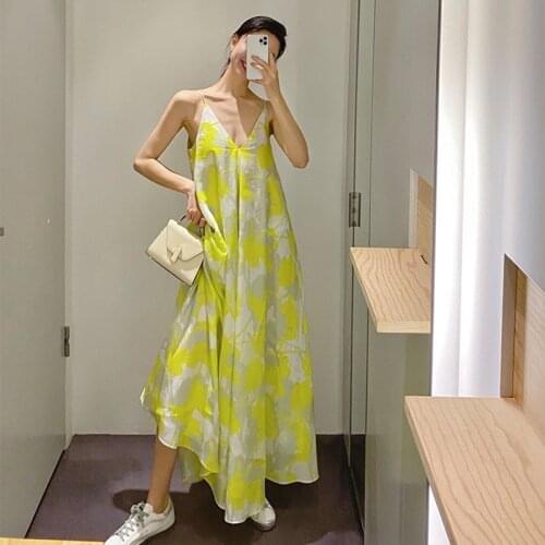 Желтые летние платья GEHOCOOP China At AliExpress