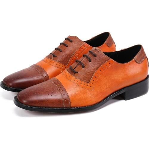 2020 Man Flat Classic Men Dress Shoes Genuine Leather Wingtip Carved Italian Formal Oxford Plus Size 38-48 For Winter Summer