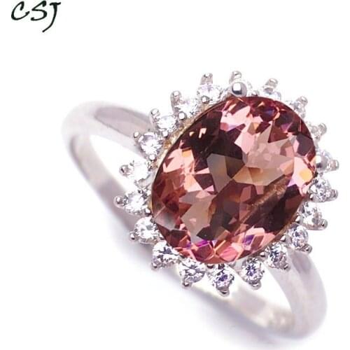 CSJ Zultanite Ring Sterling 925 Silver Created Zultanite Stone Color Change Fine Jewelry Women Wedding Engagement Party Gift