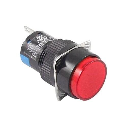 Red Round Momentary Push Button Switch SPDT AC 3A/250V DC 5A/30V