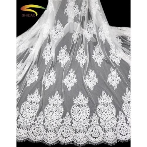French Eyelash Lace Fabric 150cm White Black Diy Exquisite Lace Embroidery Clothes Wedding Dress Accessories lace fabric