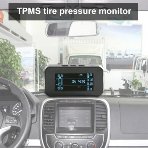 50% Hot Sales Tyre Pressure Monitor Solar Power with 6 Sensor Black Auto Security Alarm Tire Pressure Control System for Truck