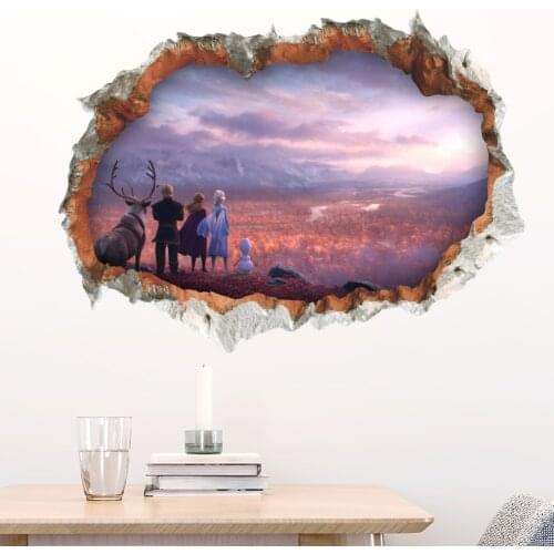 Hot Disney Frozen Princess Wall Stickers For Kids Rooms Nursery Home Decor Elsa Anna Wall Decals PVC Mural Art Diy Wall Decor
