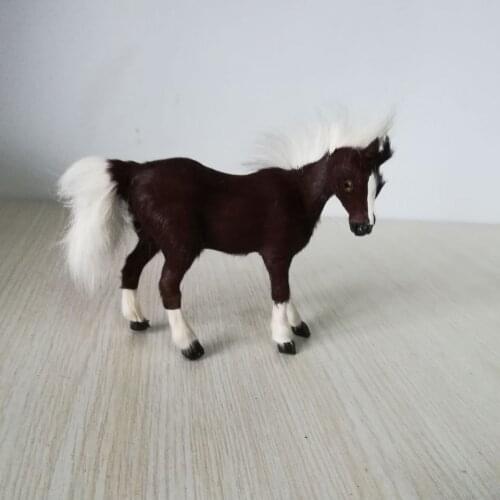 Small cute simulation horse toy polyethylene&furs brown horse model doll gift about 12x10cm 1531