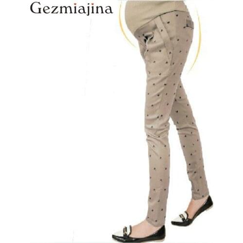 2020 fashion spring autumn pregnancy clothes maternity pants pregnant trousers printed pencil pants special price