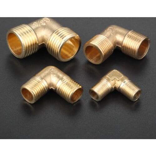 1Pc 1/8" 1/4" 3/8" 1/2" BSP Male Thread 90 Degree Brass Elbow Pipe Fittings Connector Coupler for Air Water Fuel Pneumatic Tools