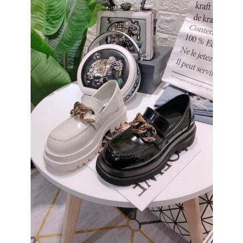 2021 spring and autumn new ladies British style thick-soled casual shoes Korean fashion all-match small leather shoes