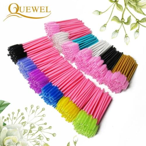 Quewel Disposable Eyelash Extension Brushes 50pcs/Lot Cosmetic Brush Mascara Wands Applicator Accessories Makeup Brushes Tools