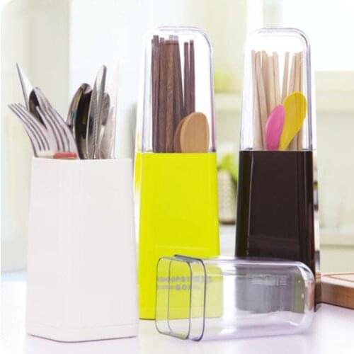Chopsticks Organizer With Plastic Lid Chopsticks Cage Drainer Chopsticks Storage Box