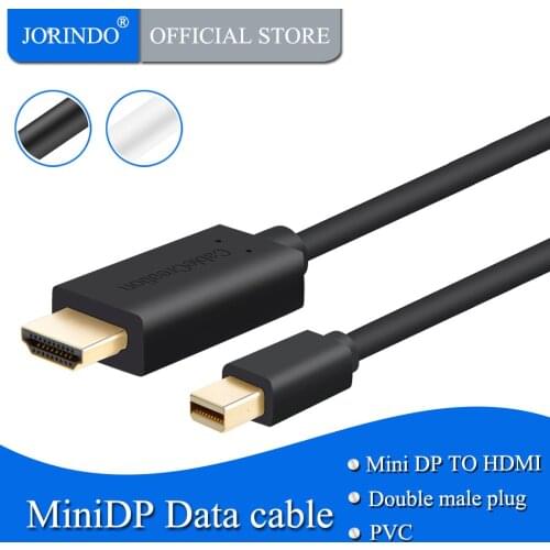 Mini DP to HDMI (4Kx2K),JORINDO Mini DisplayPort (Thunderbolt Port Compatible) to HDMI AV HDTV Adapter for Mac Book