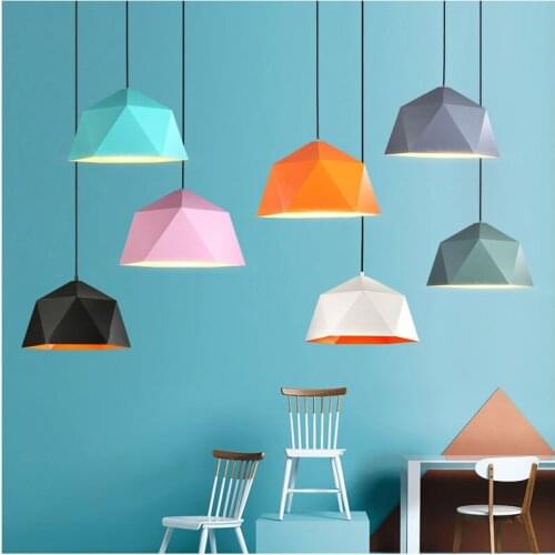 Pendant Lights Colorful Nordic Hanging Nordic Lamp Vintage Lamp Loft Decor Design Modern Dining Room Kitchen Light Fixture Led