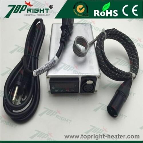 Sliver electric single control box with ID20mm 110v150w hot runner e-nail coil heater and titanium nail