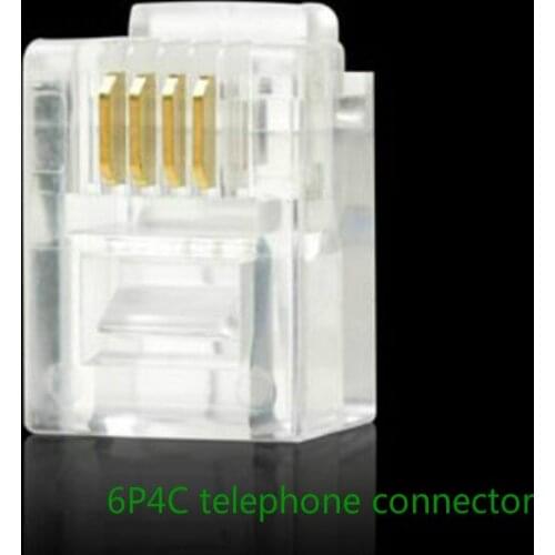 Gold plated RJ11 Net Network Modular Plug 6P4C Connector 6P4utp Unshielded Modular Rj11 Plug NEW 50PCS