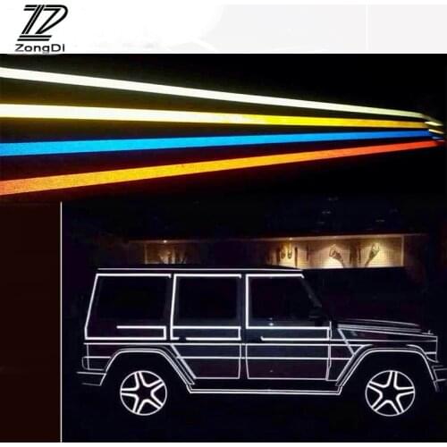 ZD 500*1CM For Citroen C5 C4 C3 Mini Cooper Opel Astra H G J Vectra C Saab Car Warning Reflective Waterproof Strip Sticker Cover