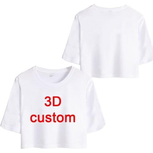 CJLM Customized Short T Shirts Sumer Tops Women Personalized Picture Crop Tshirt Print Anime Skull 3D T-shirt