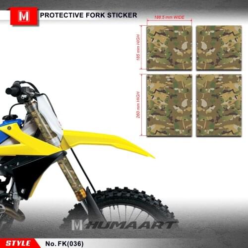 HUMAART Upper Middle Fork Stickers 3M Vinyl Decals for MX Dirt Bike Off-Road Motorcycle, Camouflage