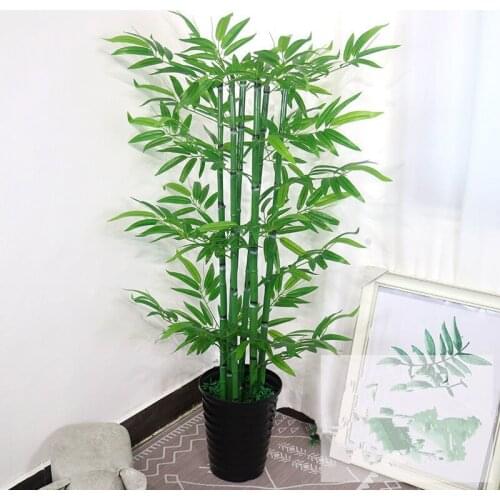 High Quality Simulation Green Bamboo Potted Plant Ornament Landing Bonsai For Home Living Room Decor Craft Supplies