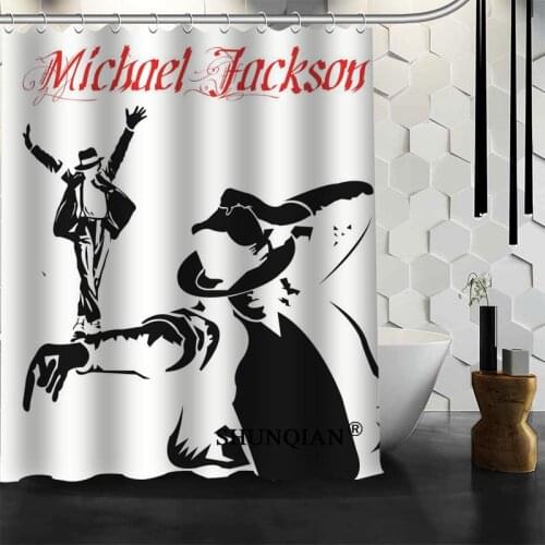 Custom Michael Jackson Shower Curtain High Quality bathroom Accessories Polyester Fabric Curtain With holes