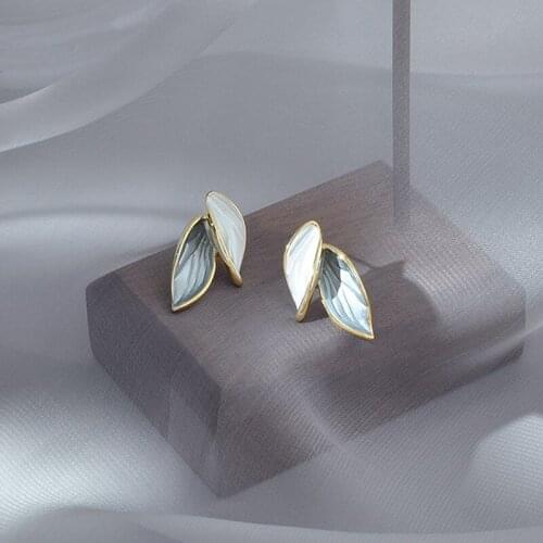 Fashion Female 2021 New Trendy Leaf Stud Earrings Brincos Wedding Jewelry