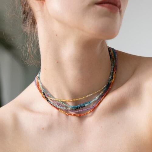 ZMZY Original Delicate Boho Colorful Cute Natural Stone Necklace Unique Women Necklace Stone Choker Collier Femme