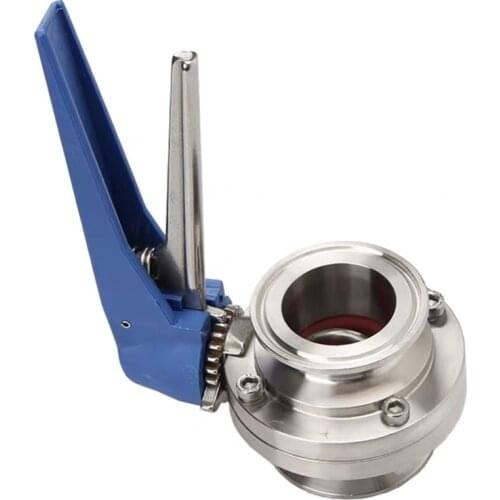 1-1/4'' 32mm Pipe OD 1.5" Tri Clamp Sanitary Butterfly Valve Flow Control Squeeze Trigger Homebrew SUS 304 Stainless Steel