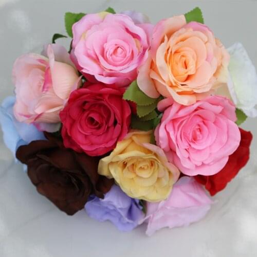 10PCS 10cm Artificial Roses Flower Bouquet DIY Wedding Arches Birthday Party Photography Props Decoration Fake Flowers Branch