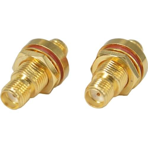 100 Pieces SMA Adapter SMA Female Jack to SMA Jack Female Bulkhead Panel Mount O-Ring Straight Connector
