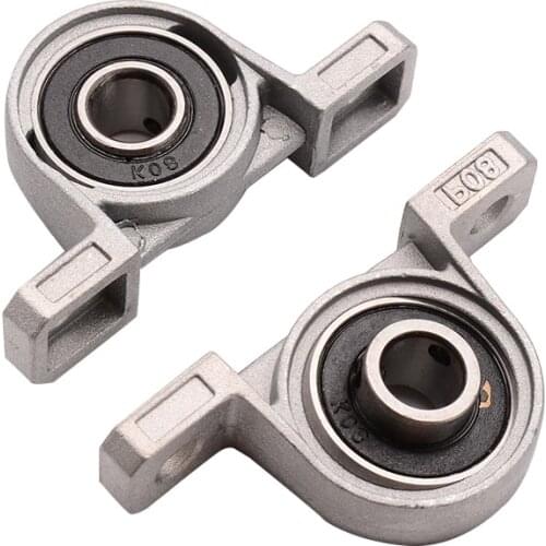 2Pcs Two-Bolt Housing Pillow Bearing KP08 8mm Diameter Pillow Block Mounted Ball Bearing Solid Base Zinc Alloy Mayitr