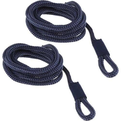 2 pcs Blue 1/4 INCH X 5 FT BlueDouble Braided Fender Line Boat Superior Strength Mooring Line Spliced Eye Boat Parts