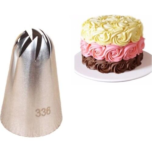 #336 Large Stainless Steel Cake Nozzles Confectionery Pastry Decorating Tips Sugar Craft Cookies Chocolate Decorating Tool New