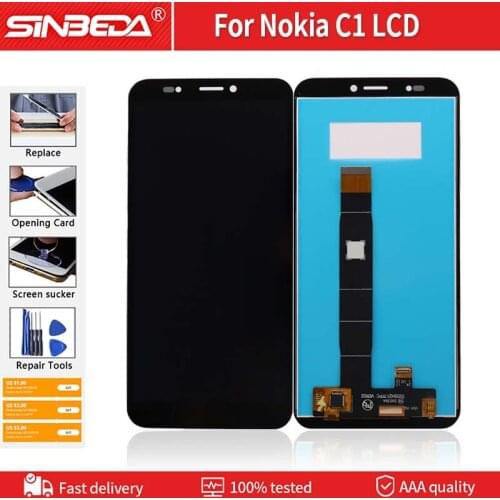 5.45" Original Display for Nokia C1 LCD Display Touch Screen Digitizer Assembly Replacment TA-1165 For Nokia C Plus