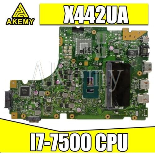 Akemy For Asus X442 X442U X442UA X442UR X442UQ X442UQK X442UQR Laotop Mainboard X442UA Motherboard with I7-7500 CPU