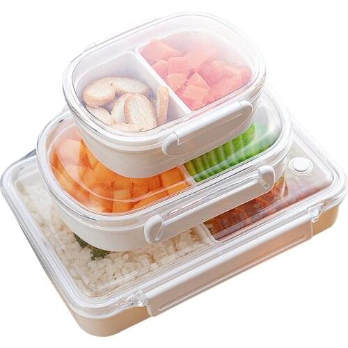 Bento Box Portable 3 Compartments Food Container Can Be Heated For Microwave Kitchen Accessories Sweetie