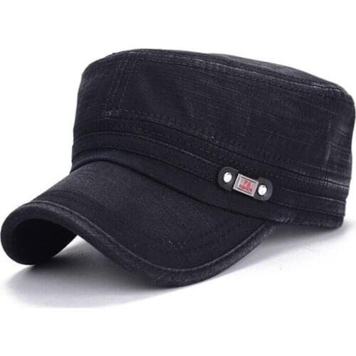 Baseball Cap For Men Solid Color Mens Army Cap Military Adjustable Flat Cap Classical Style Sunscreen Sun Hat Casual Hat