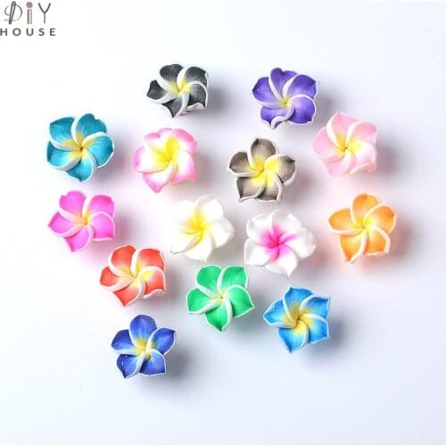 20/50Pcs Color Polymer Clay Plumeria DIY Craft Phone Shell Beauty Material Key Chain Pendant Jewelry Decor Hair Accessories