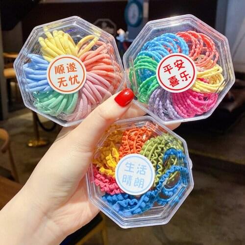 Ms children rubber band their babys hair leather cord multi-color combination high elastic and durable tire hair accessories