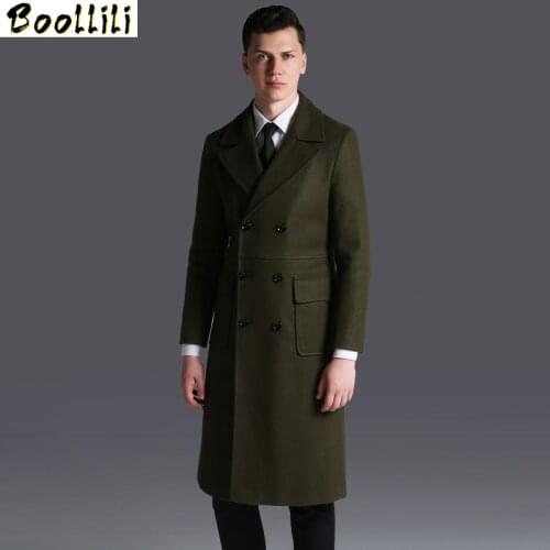 Boollili Long Woolen Coat Men Plus Size 6xl Winter Jacket Men Wool Overcoat Male Coats Grey Mens Clothing Abrigo Hombre