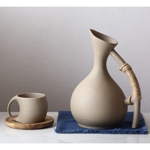 1300ml Ceramic Pitchers Cold Hot Water Kettle Large Capacity High Temperature Resistance Teapot Household Cup Drinkware Home