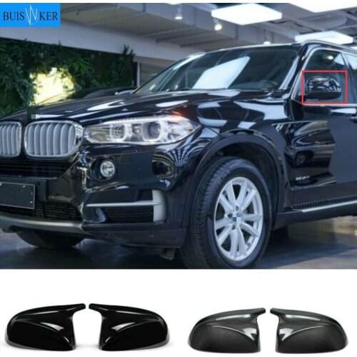 Carbon Fiber Side Mirror Cover Cap For BMW X3 G01 2018 2019 X4 G02 X5 G05 X7 G07 horn Wing Rearview Case Shell Cover Replacement