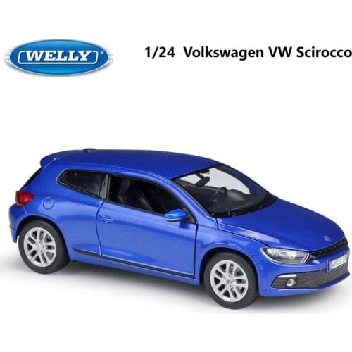 WELLY Diecast 1:24 Scale Car High Simulator Volkswagen Scirocco Model Car Alloy Metal Classic Toy Car For Kids Gift Collection