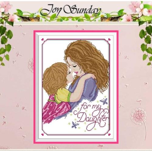 Mother-daughter Love Counted 11CT 14CT Printed Cross Stitch Sets Handmade Chinese Cross-stitch Kits Embroidery Needlework