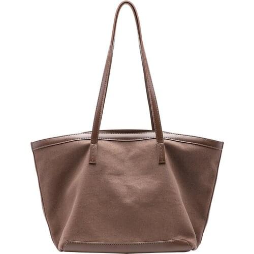 New contrast canvas handbag casual large-capacity mother bag shoulder bag Ladies bagSolid color Free Shipping