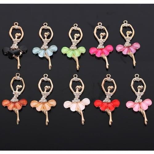 2017New 80Pcs Ballet Dancing Girl Rhinestone Pendants/Button for DIY Hair Accessories and Necklace decoration ZJ100