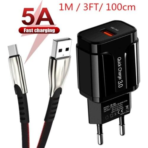 QC 3.0 USB Fast Charging Wire For Huawei P40 30 20 lite USB c cable For Samsung galaxy A52 A50s M30S 20s xiaomi redmi Fast cable